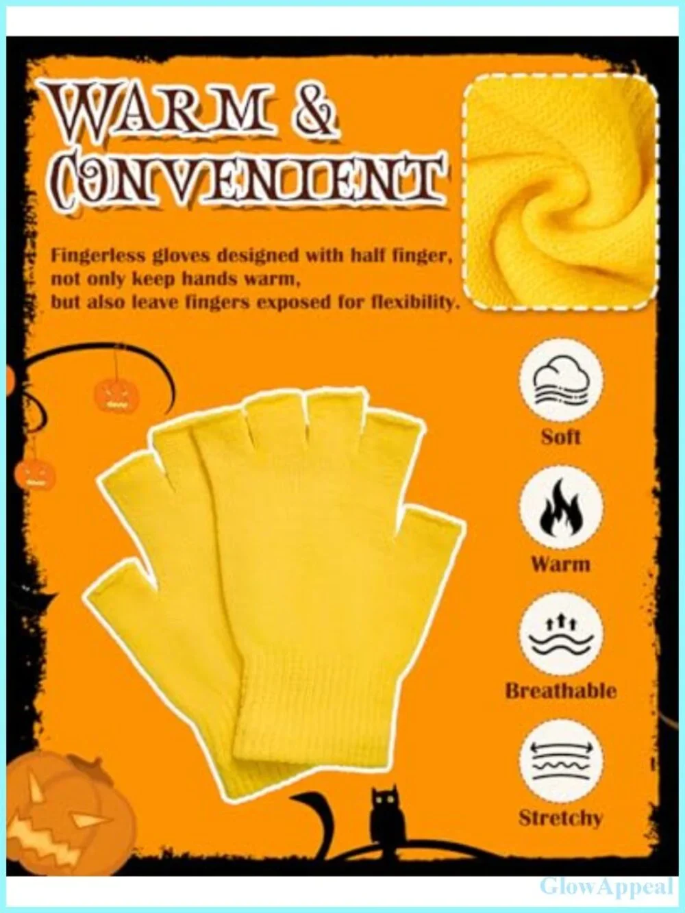 Fingerless Gloves Touchscreen Knit Stretchy Half Finger Unisex Winter Warm